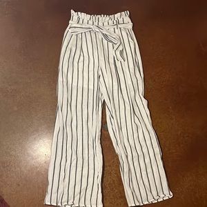 NWOT Shein Wide Leg Paper Bag Linen Striped Pants